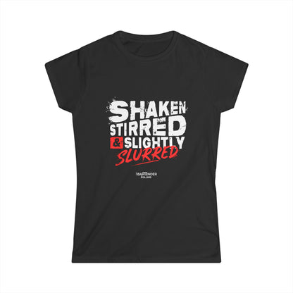 "shaken stirred and slightly stirred" Women's Bartender Tee