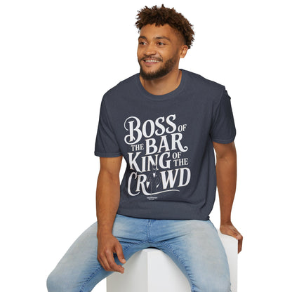 "Boss of the Bar, King of the Crowd" Men's Bartender Tee