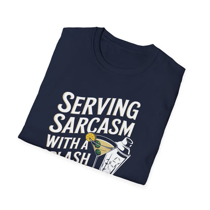 "Serving Sarcasm with a Splash of Vodka" Unisex Softstyle T-Shirt