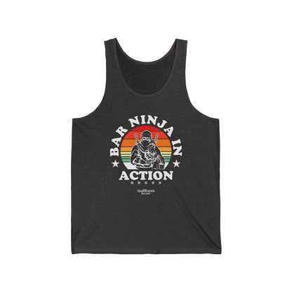 "Bar Ninja in action color" Men’s Bartender Tank Top