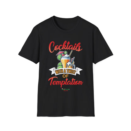 “Cocktails with a side of temptation” Unisex Softstyle T-Shirt