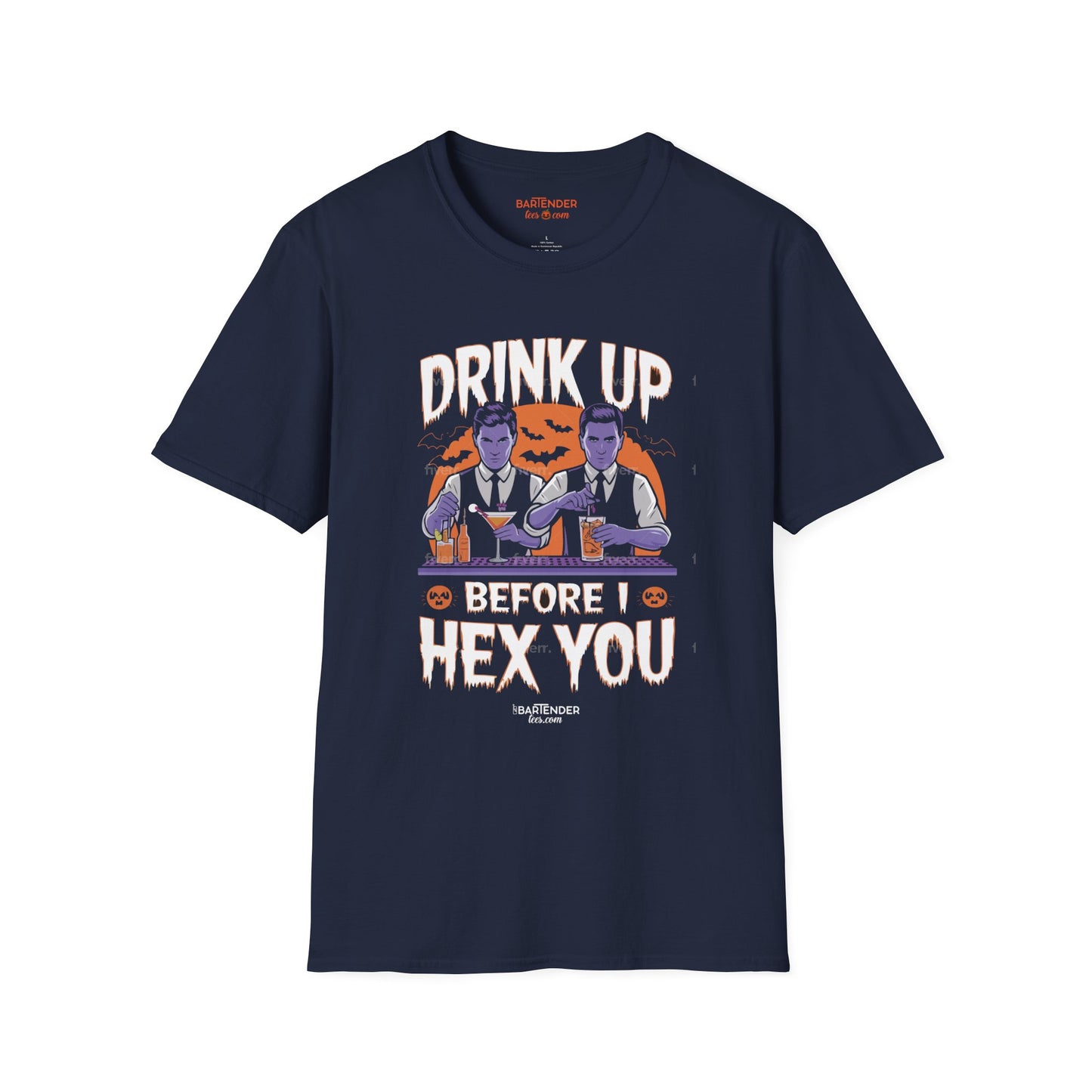 "Drink up Before I Hex You" Halloween Bartender Softstyle T-Shirt