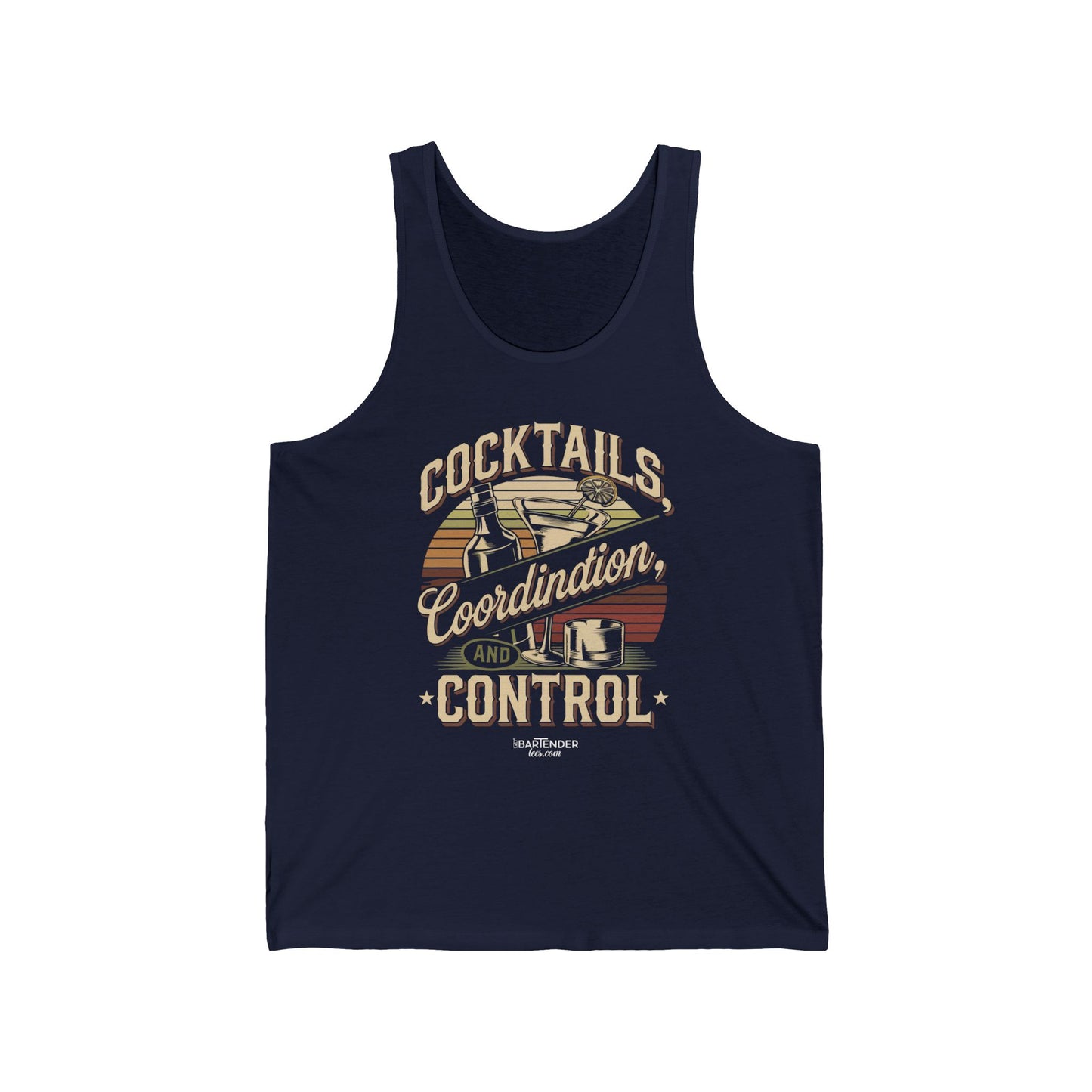 "Cocktails coordination and control" Men’s Bartender Tank Top