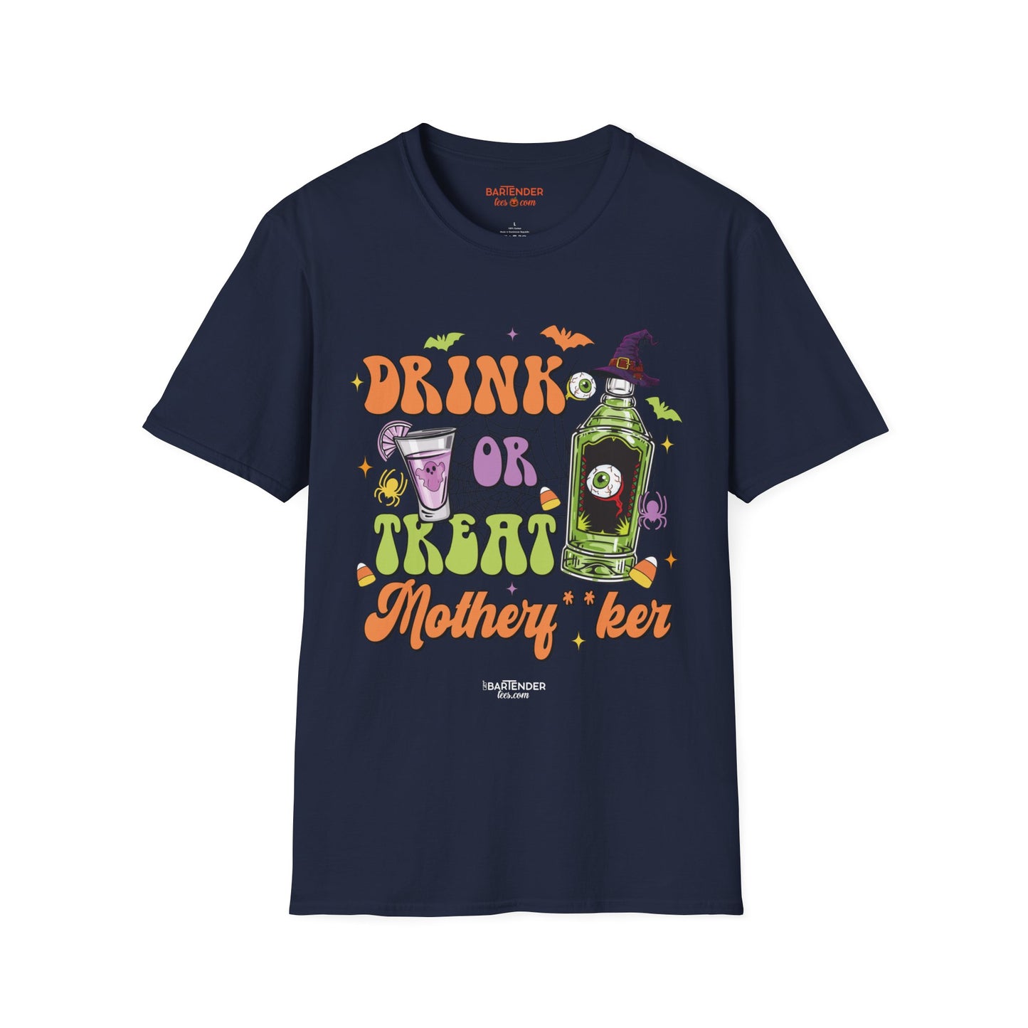 "Drink or Treat Motherfker" Halloween Bartender Softstyle T-Shirt