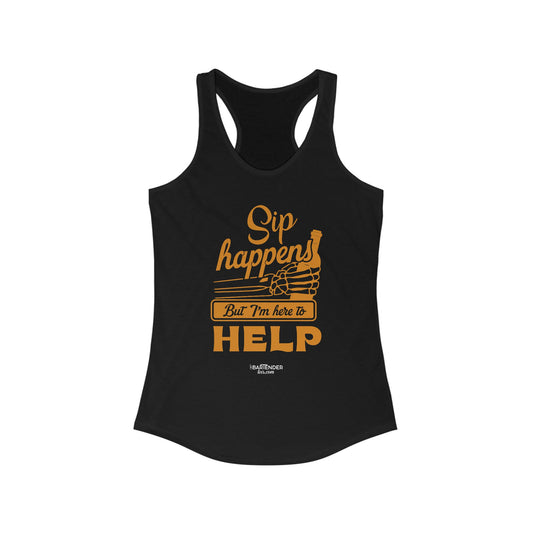 "Sip happens, but Im here to help" Women's Bartender Tank Tops