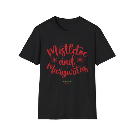 “Mistletoe and margaritas” Unisex Softstyle T-Shirt