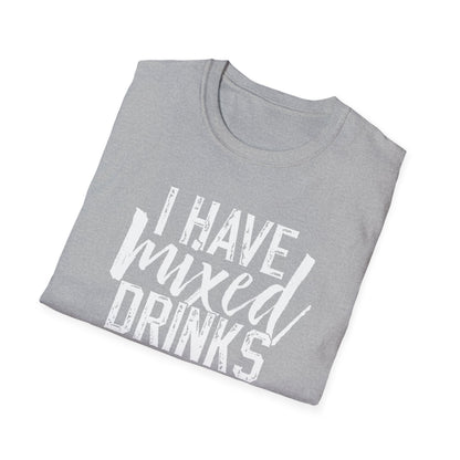 "I Have Mixed Drinks About Feelings" Men's Bartender Tee