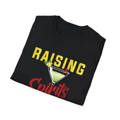 "Raising Spirits One Drink at a Time" Unisex Softstyle T-Shirt