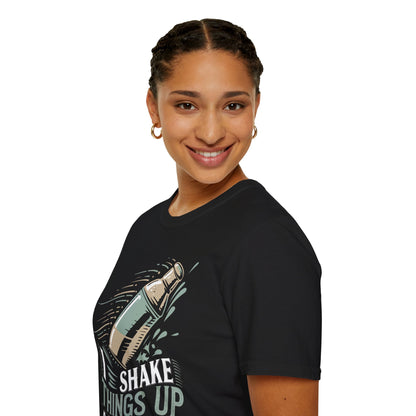 "I Shake Things Up and Serve It with Style" Unisex Softstyle T-Shirt