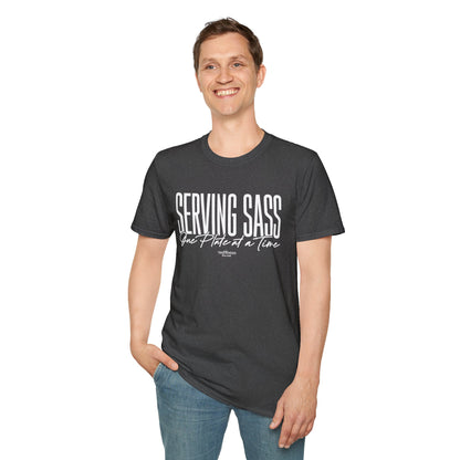 Serving Sass One Plate at a Time" Men's Bartender Tee