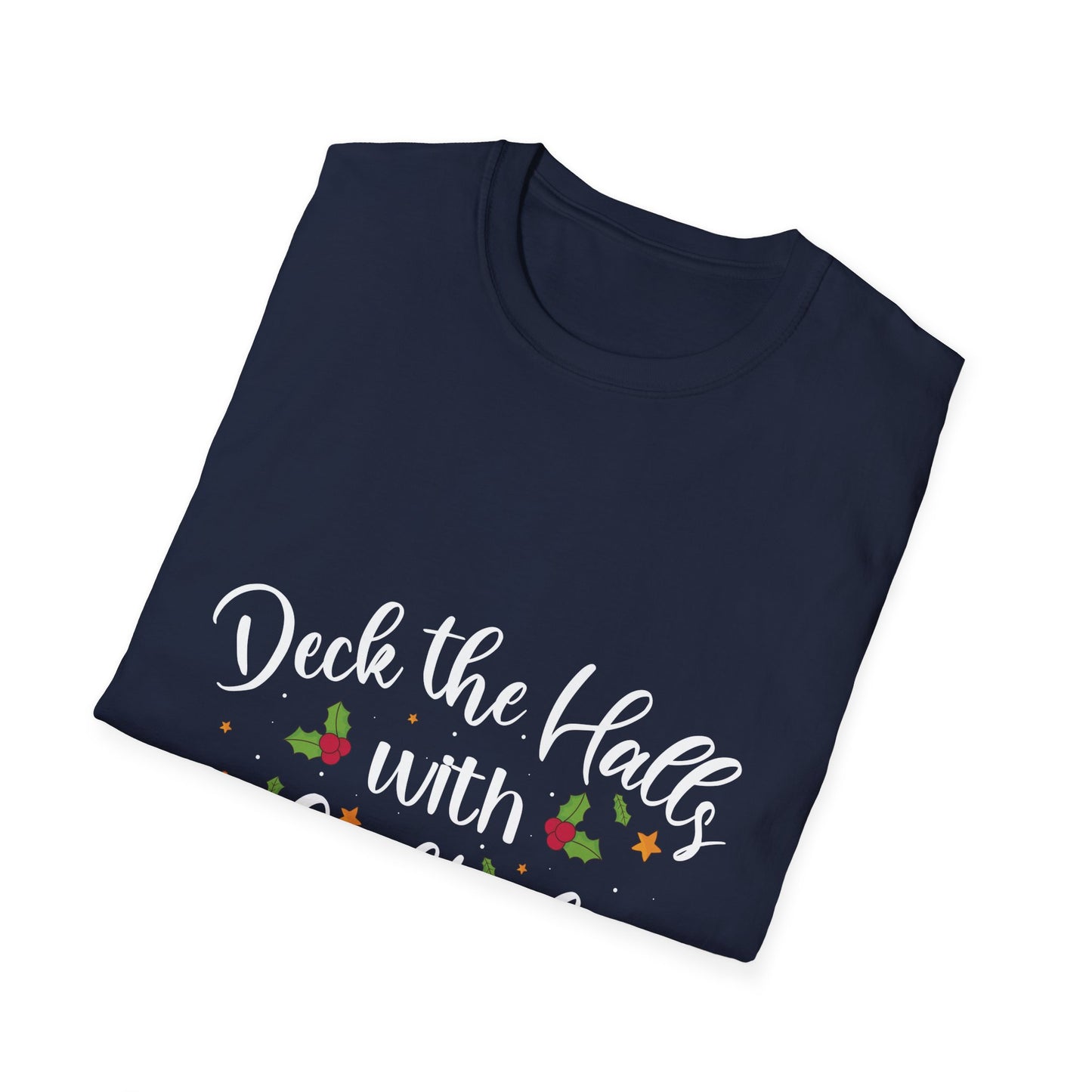 "Deck the halls with cocktail glasses" Men's Bartender Softstyle T-Shirt