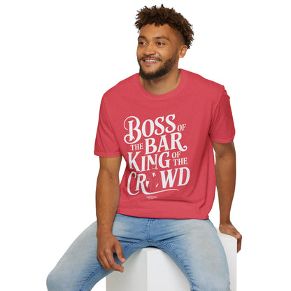 "Boss of the Bar, King of the Crowd" Men's Bartender Tee