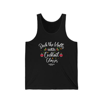 "Deck the halls with cocktail glasses" Men’s Bartender Tank Top