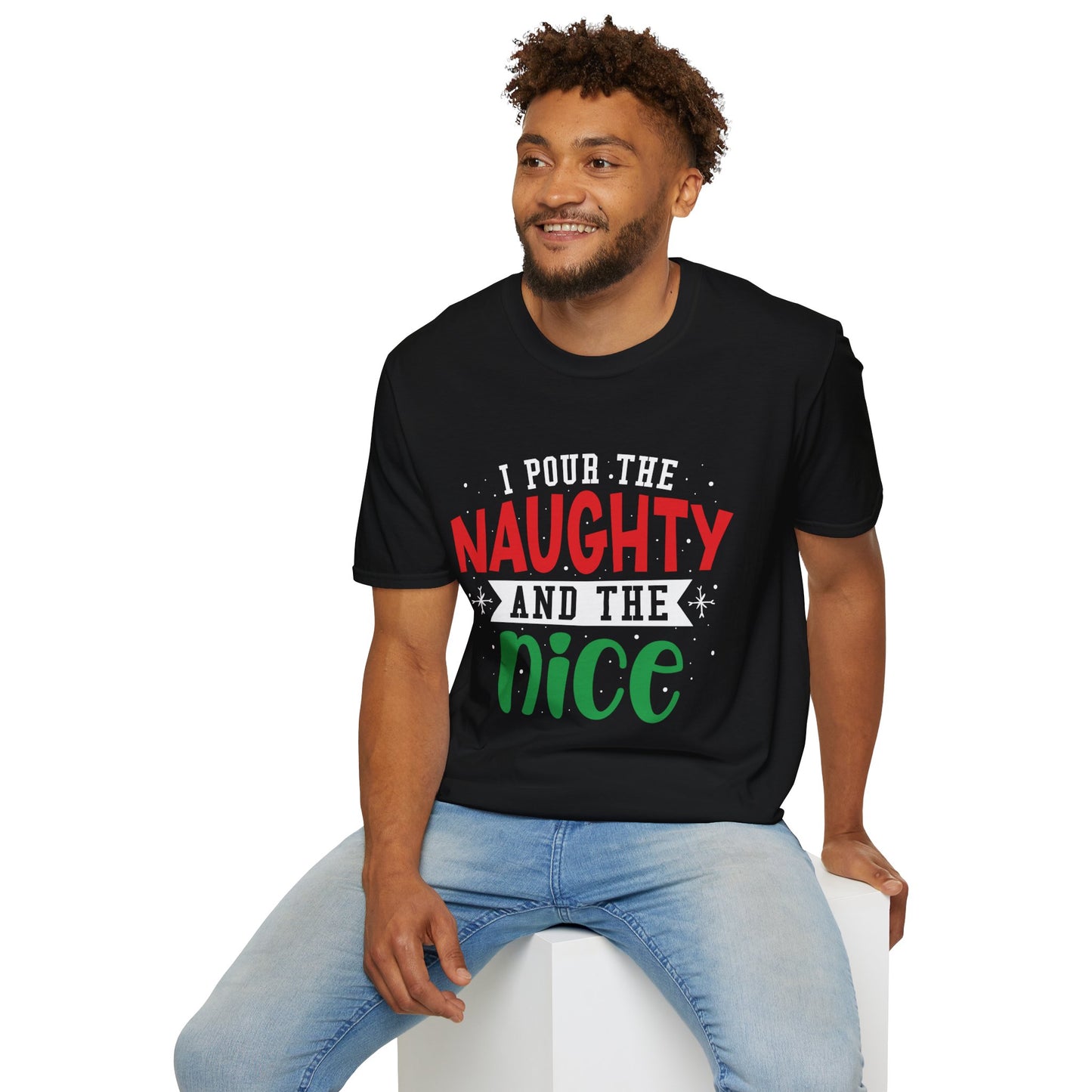 "I Pour the Naughty and the Nice" Unisex Softstyle T-Shirt