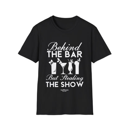 "Behind the Bar, But Stealing the Show" Men's Bartender Softstyle T-Shirt