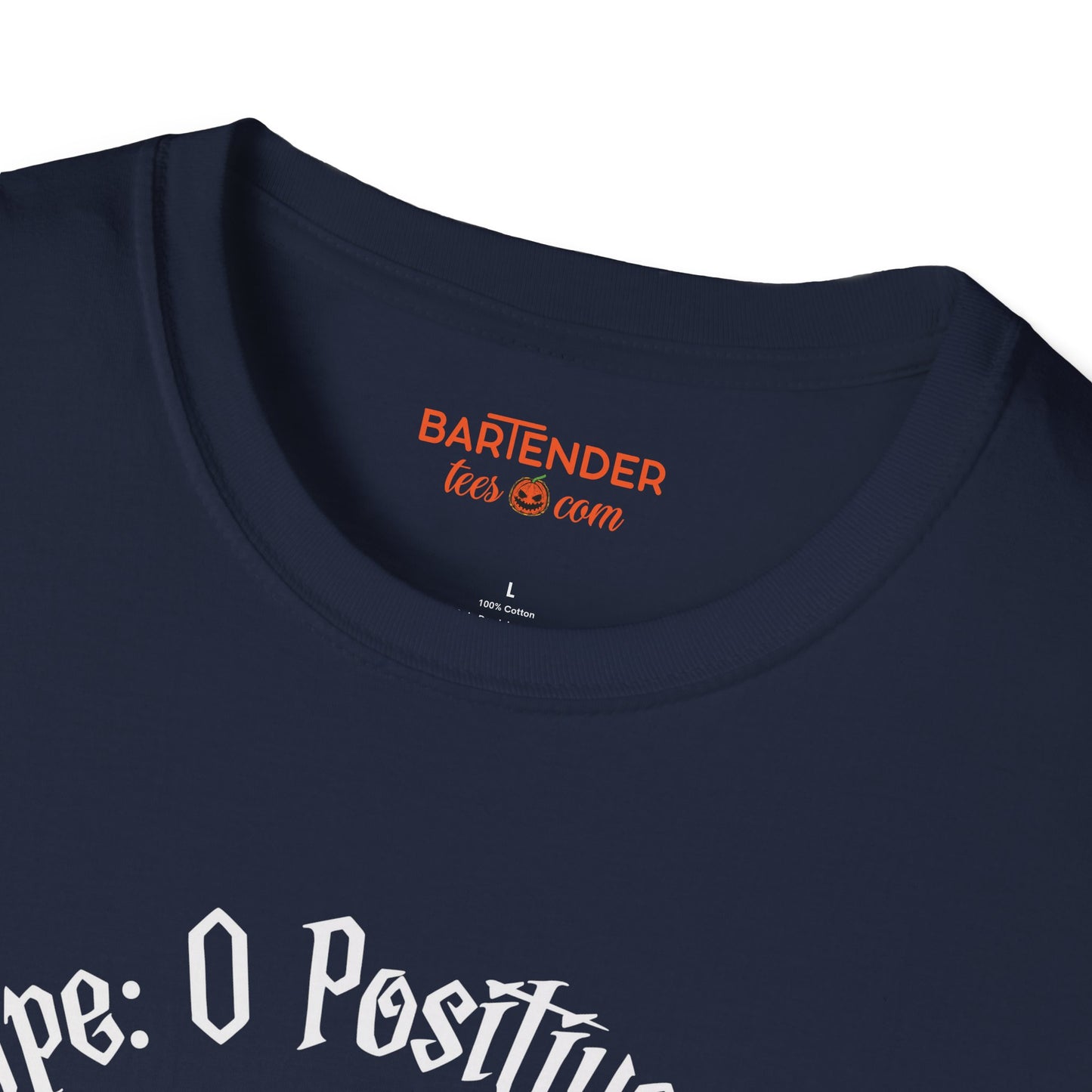 "Blood Type O Positive" Halloween Bartender Softstyle T-Shirt