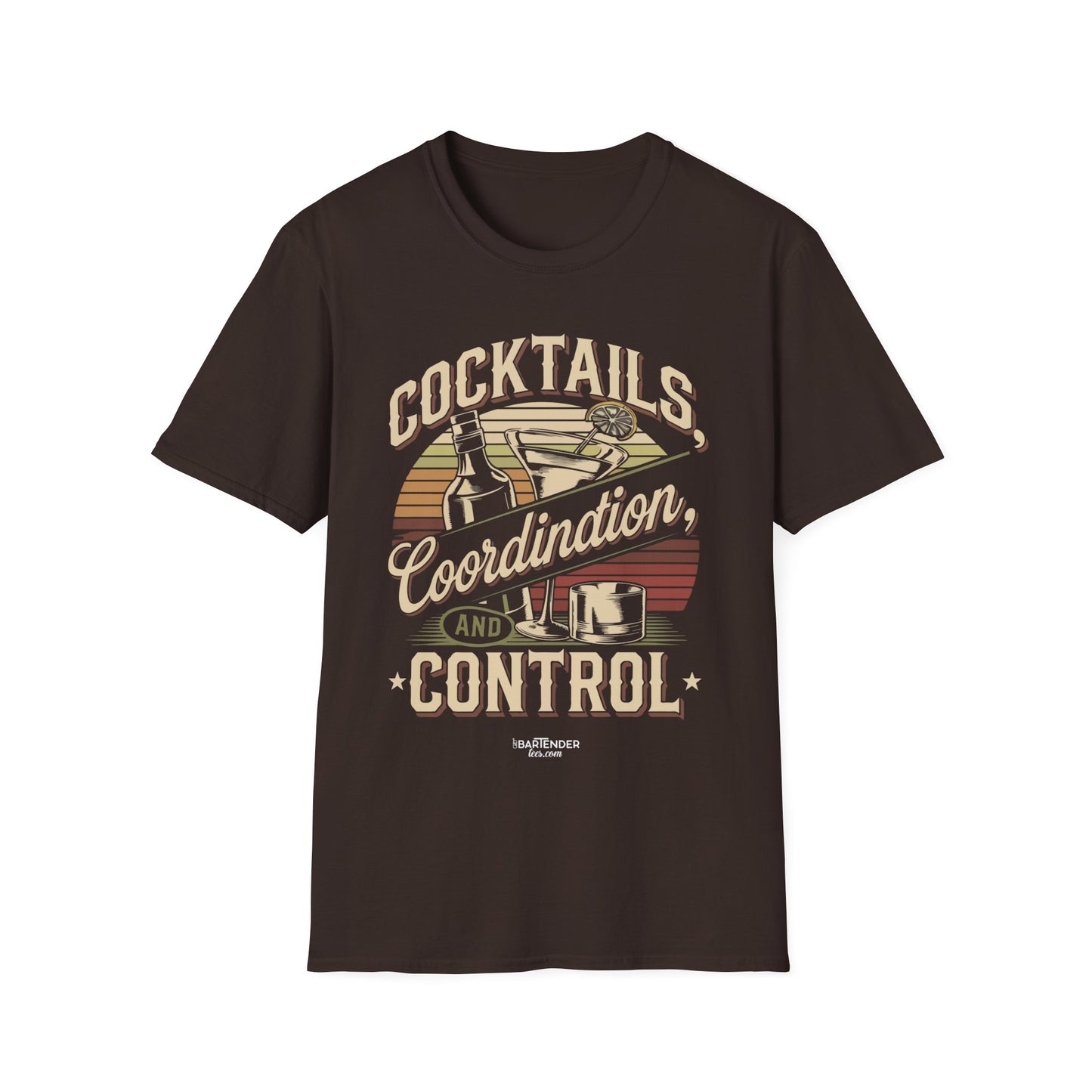 "Cocktails coordination and control" Men's Bartender Softstyle T-Shirt