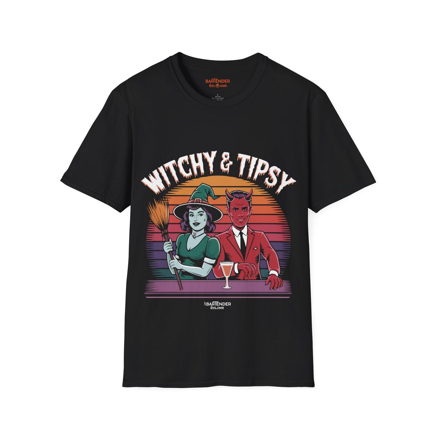 "Witchy & Tipsy" Halloween Bartender Softstyle T-Shirt