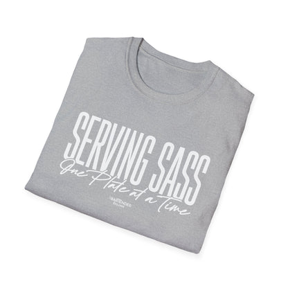 Serving Sass One Plate at a Time" Men's Bartender Tee