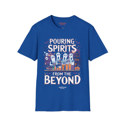 "Pouring Spirits From Beyond" Halloween Bartender Softstyle T-Shirt