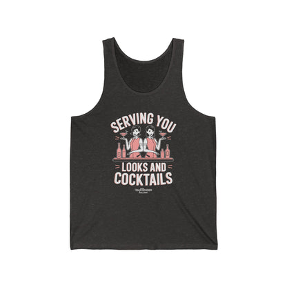 "Serving you looks and cocktails" Men’s Bartender Tank Top