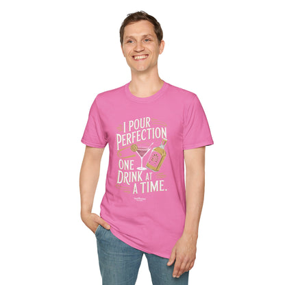 "I Pour Perfection One Drink at a Time" Bartender Tee