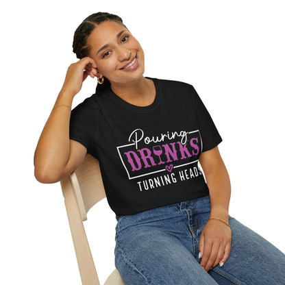 "Pouring Drinks, Turning Heads" Softstyle T-Shirt