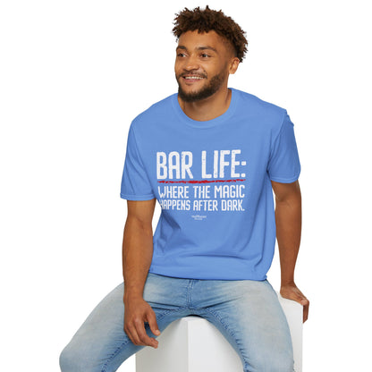 "Bar Life Where the Magic Happens After Dark" Men's Bartender Tee