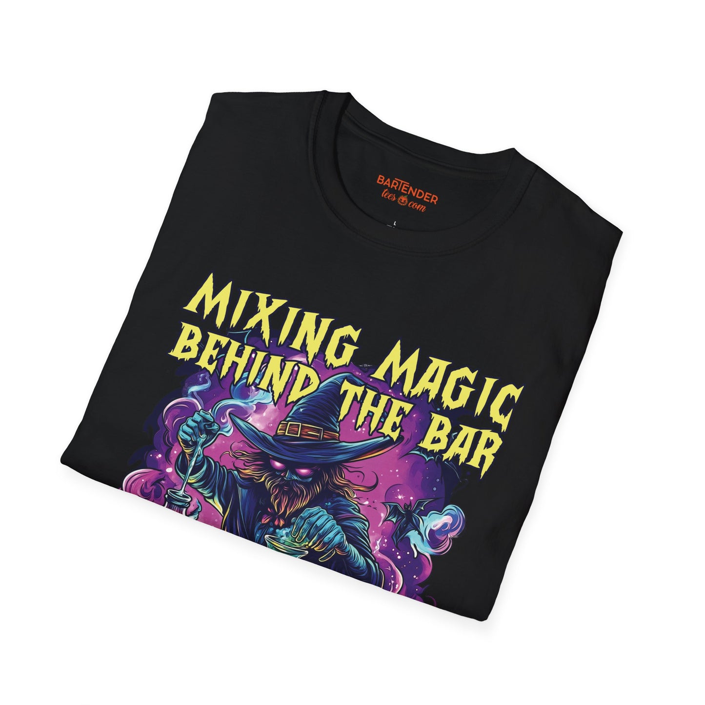 "Mixing Magic Behind The Bar" Halloween Bartender Softstyle T-Shirt