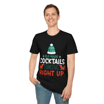 "Elf-Made Cocktails Coming Right Up" Unisex Softstyle T-Shirt