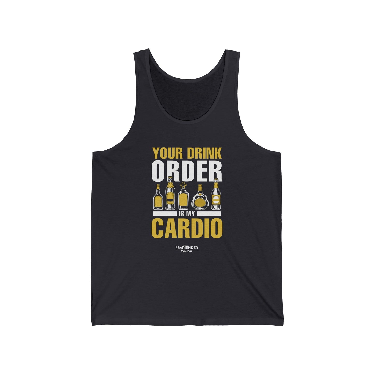 "Your drink order is my cardio" Men’s Bartender Tank Top