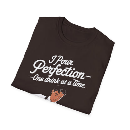 "I pour perfection one drink at a time" Men's Bartender Softstyle T-Shirt