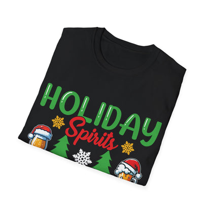 "Holiday Spirits Served with Sarcasm" Unisex Softstyle T-Shirt