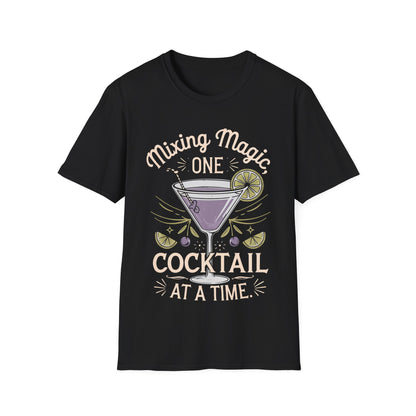 "Mixing Magic, One Cocktail at a Time" Softstyle T-Shirt