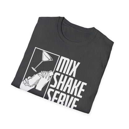 "Mix Shake Serve Repeat" Men's Bartender Tee