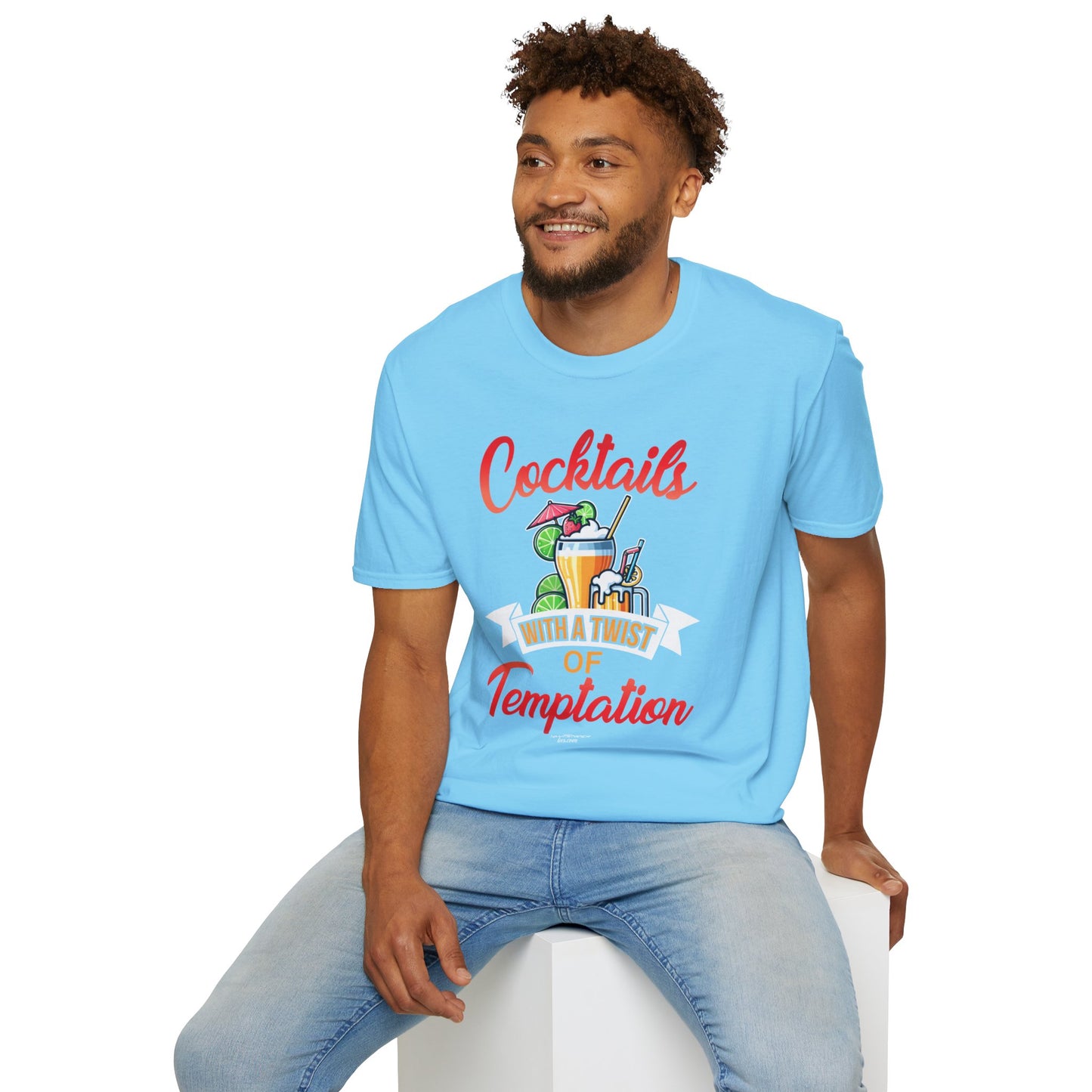 "Cocktails with a Twist of Temptation" Bartender T-shirt