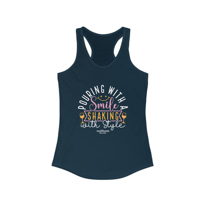 "Pouring with a smile shaking with style" Women's Bartender Tank Tops