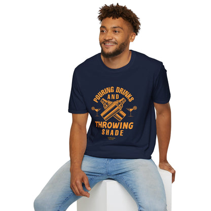 "Pouring Drinks and Throwing Shade" Men's Bartender Tee