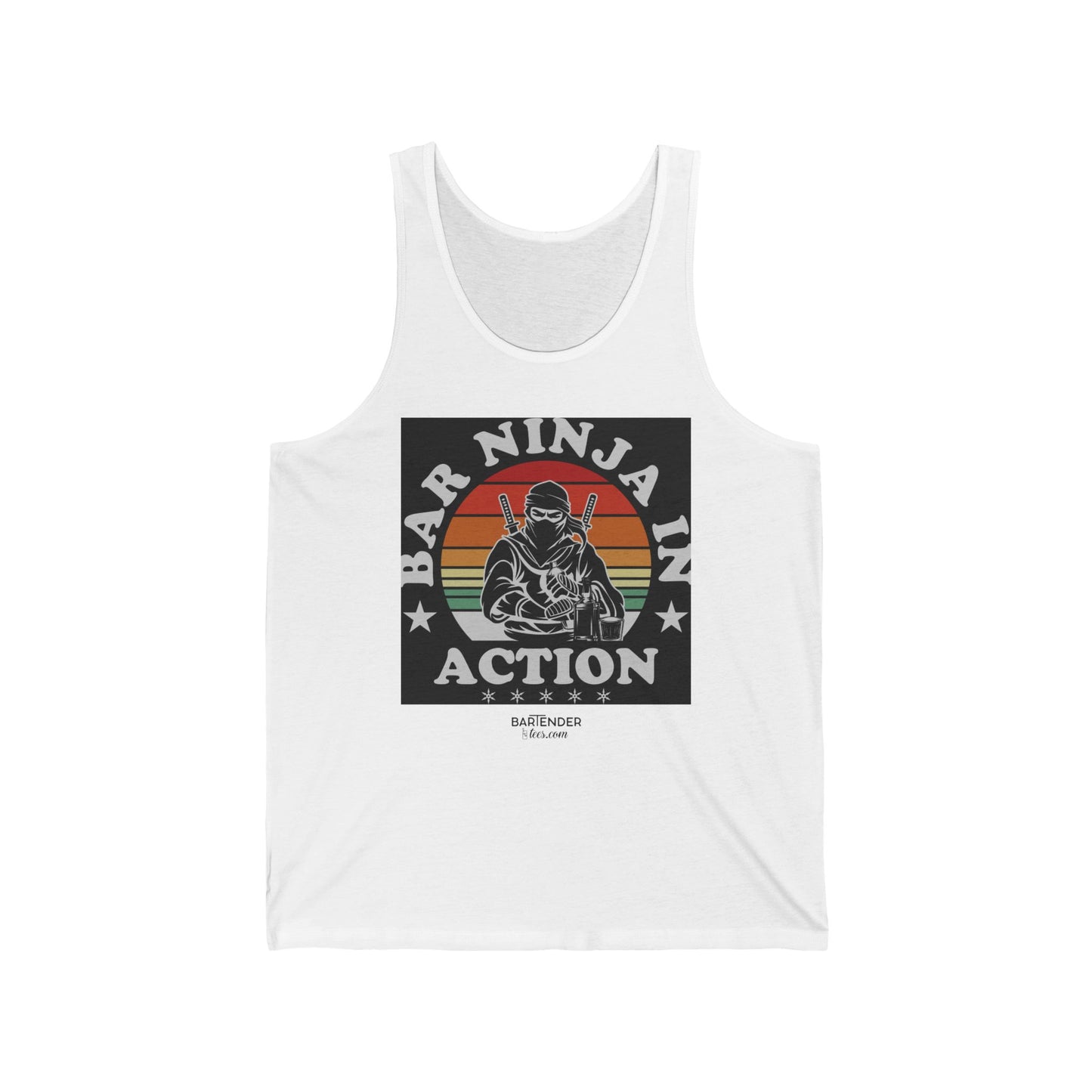 "Bar Ninja in action color" Men’s Bartender Tank Top