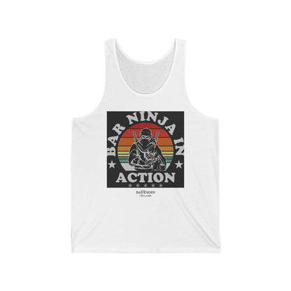 "Bar Ninja in action color" Men’s Bartender Tank Top