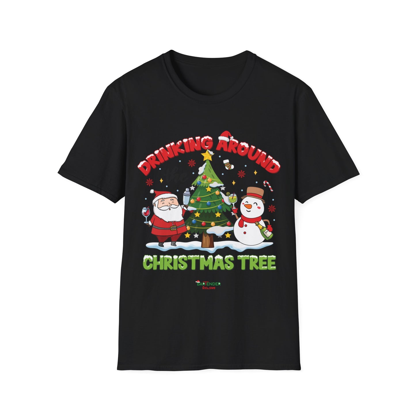 “Drinking Around the Christmas Tree” Unisex Softstyle T-Shirt