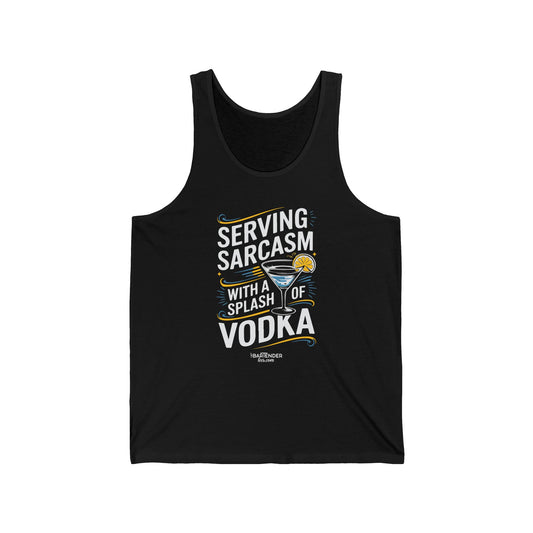 "Sarcasm with a splash of vodka" Men’s Bartender Tank Top