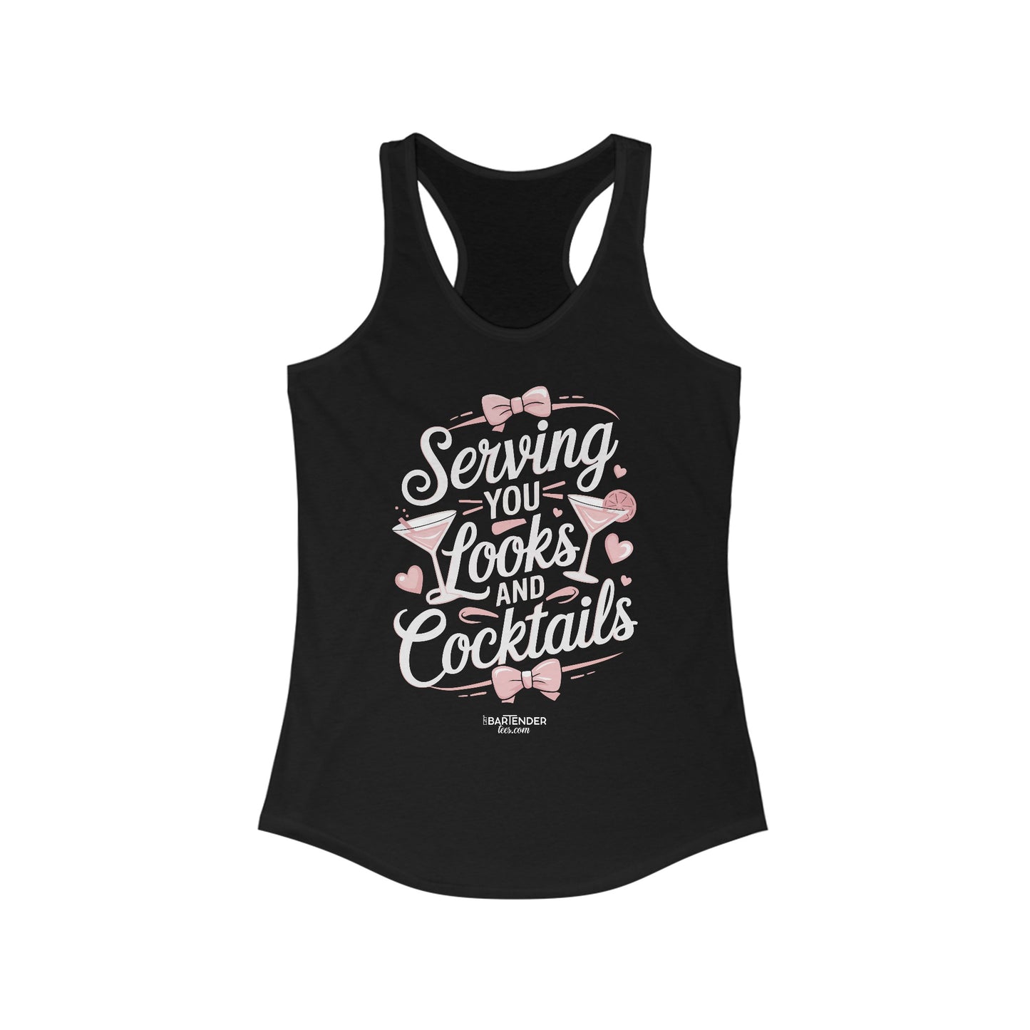 "Serving you looks and cocktails" Women's Bartender Tank Tops