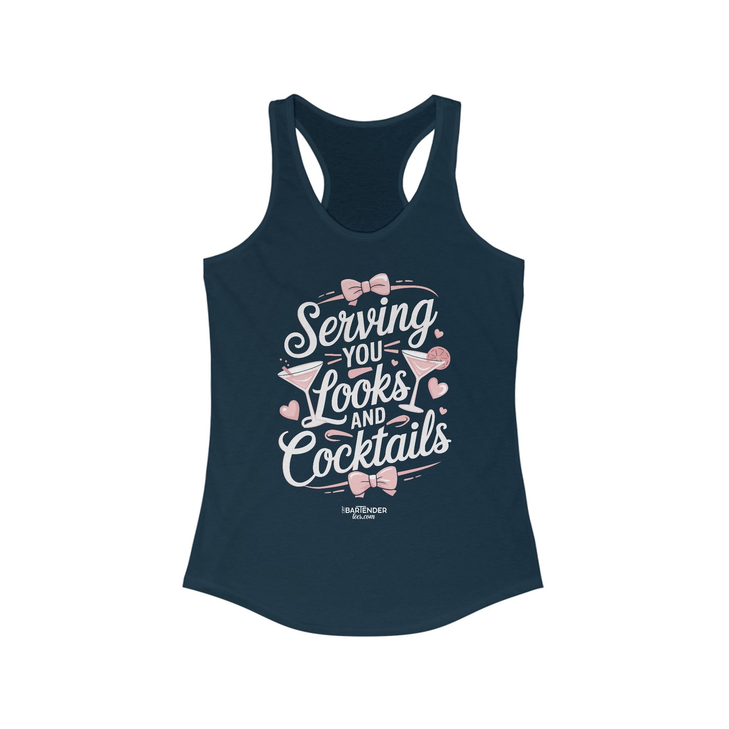 "Serving you looks and cocktails" Women's Bartender Tank Tops