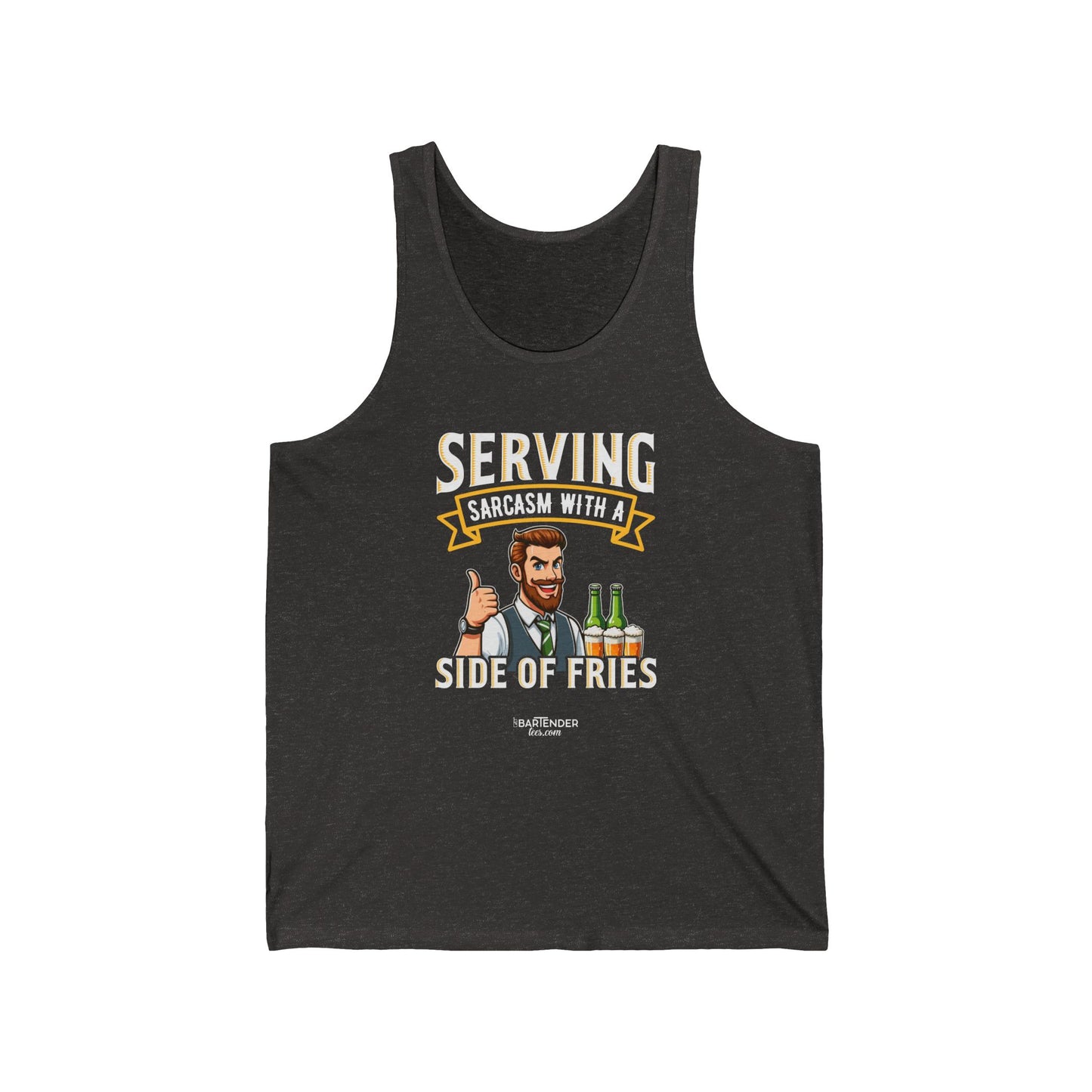 "Serving sarcasm with a serving of fries" Men’s Bartender Tank Top