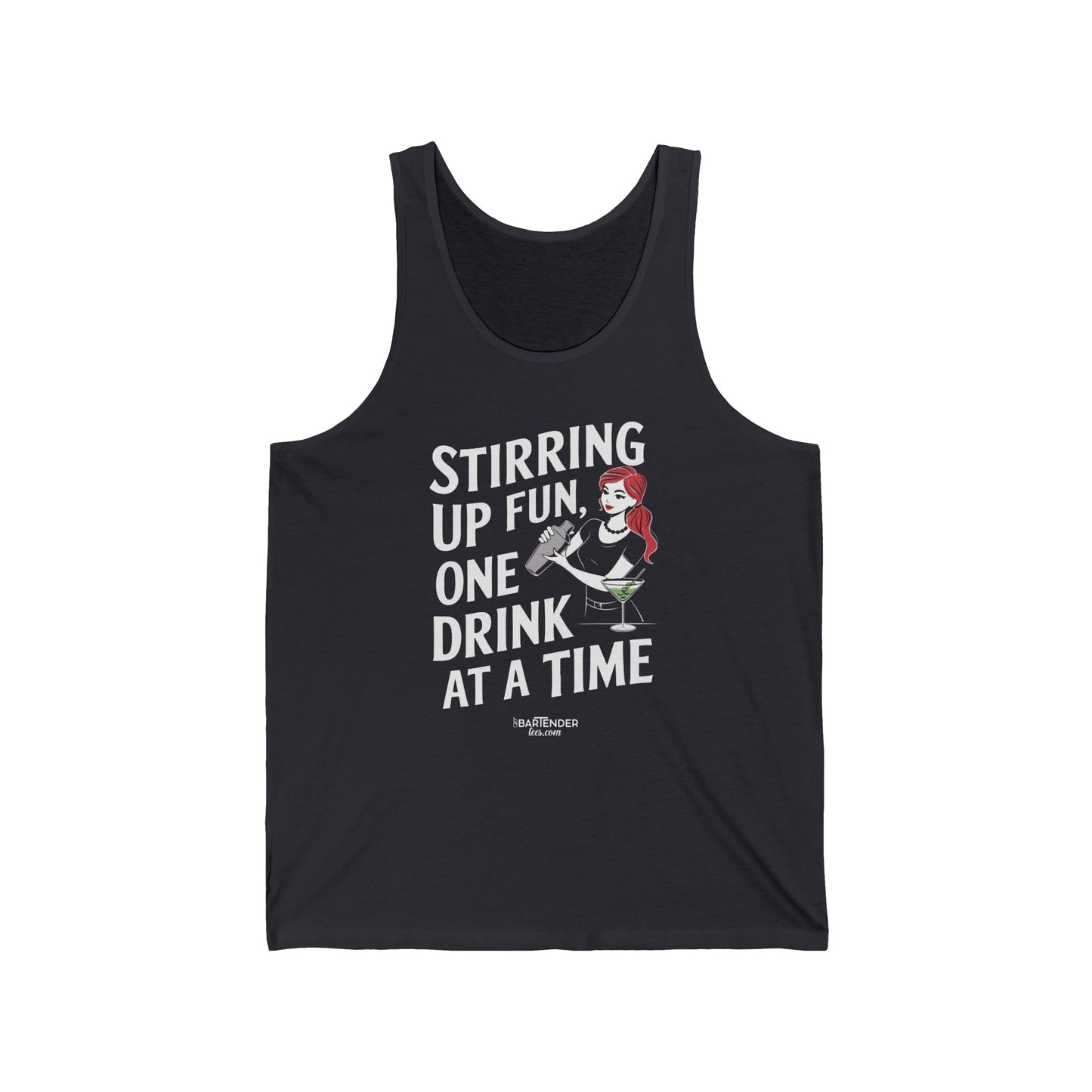 "Stirring up fun one drink at a time" Men’s Bartender Tank Top