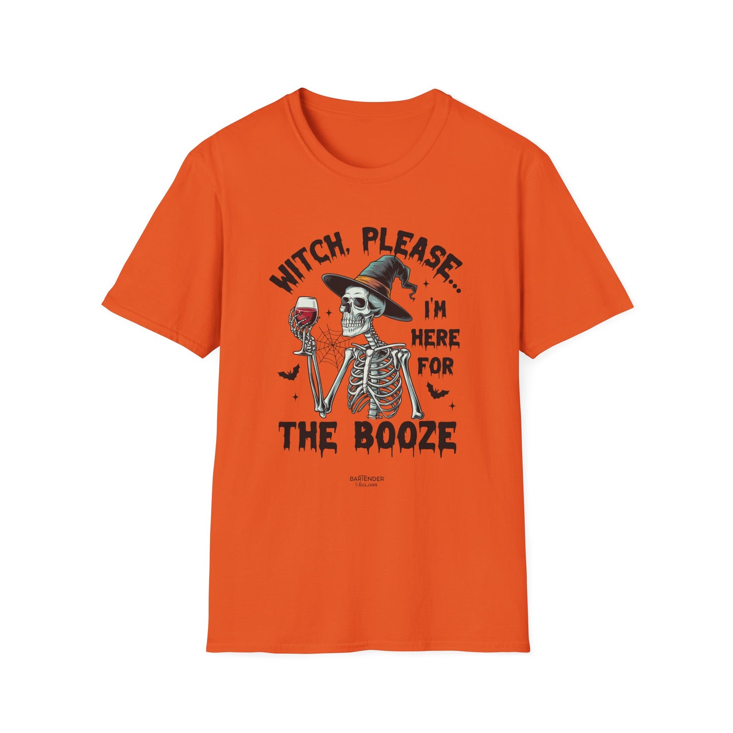 "Witch, Please... I'm Here for the Booze" Softstyle Unisex Halloween T-Shirt