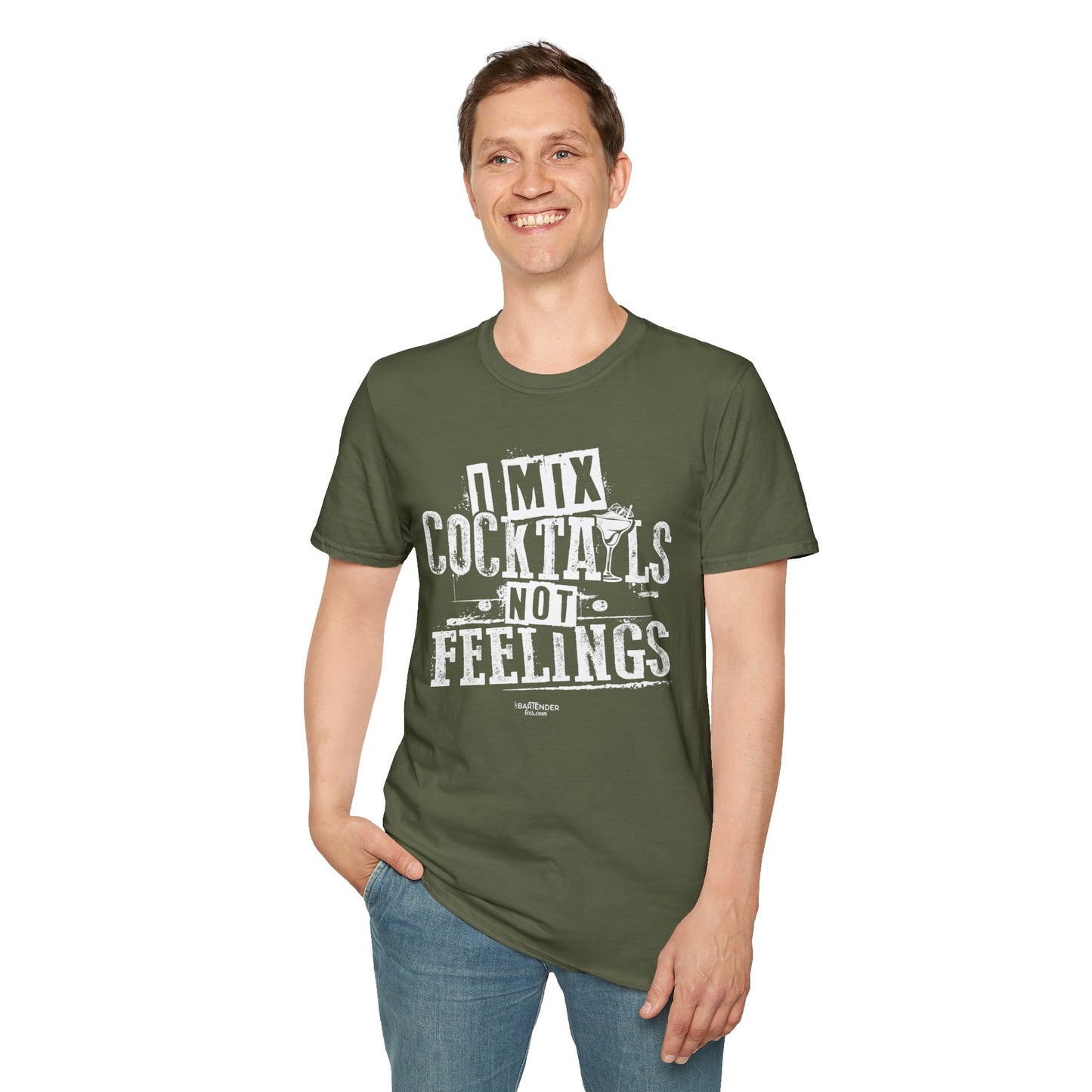 "I Mix Cocktails, Not Feelings" Bartender Tee