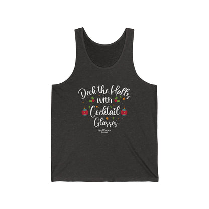 "Deck the halls with cocktail glasses" Men’s Bartender Tank Top