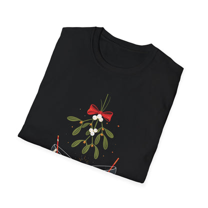 “Mistletoe and cocktails your place or mine” Unisex Softstyle T-Shirt